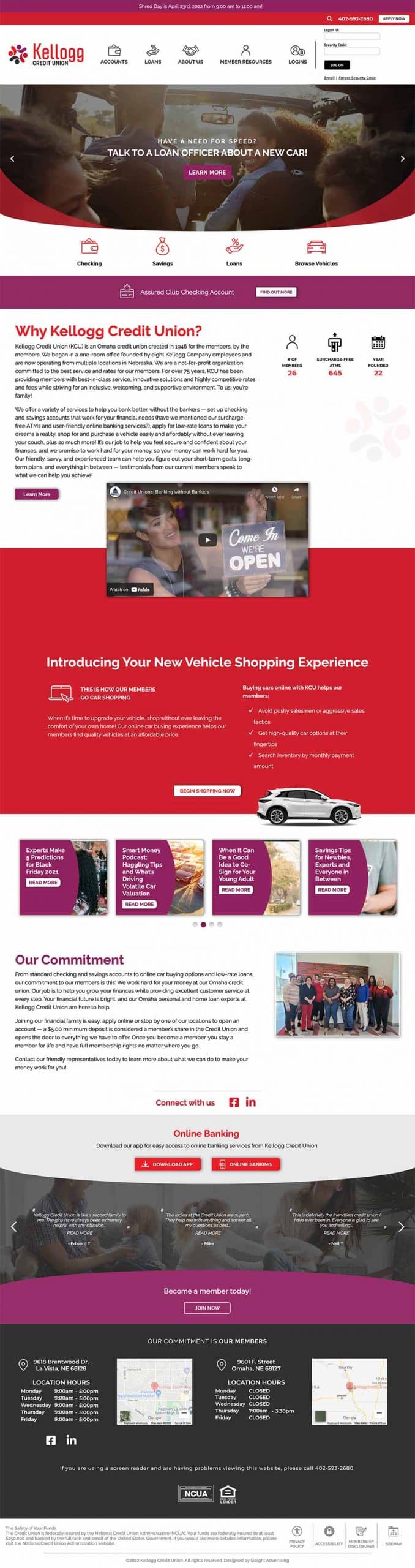 Kellogg Credit Union Mobile-First Website