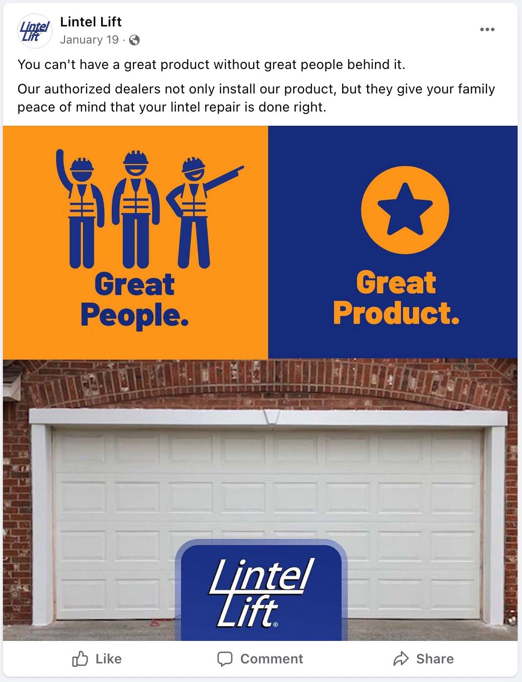 Lintel Lift Social Post