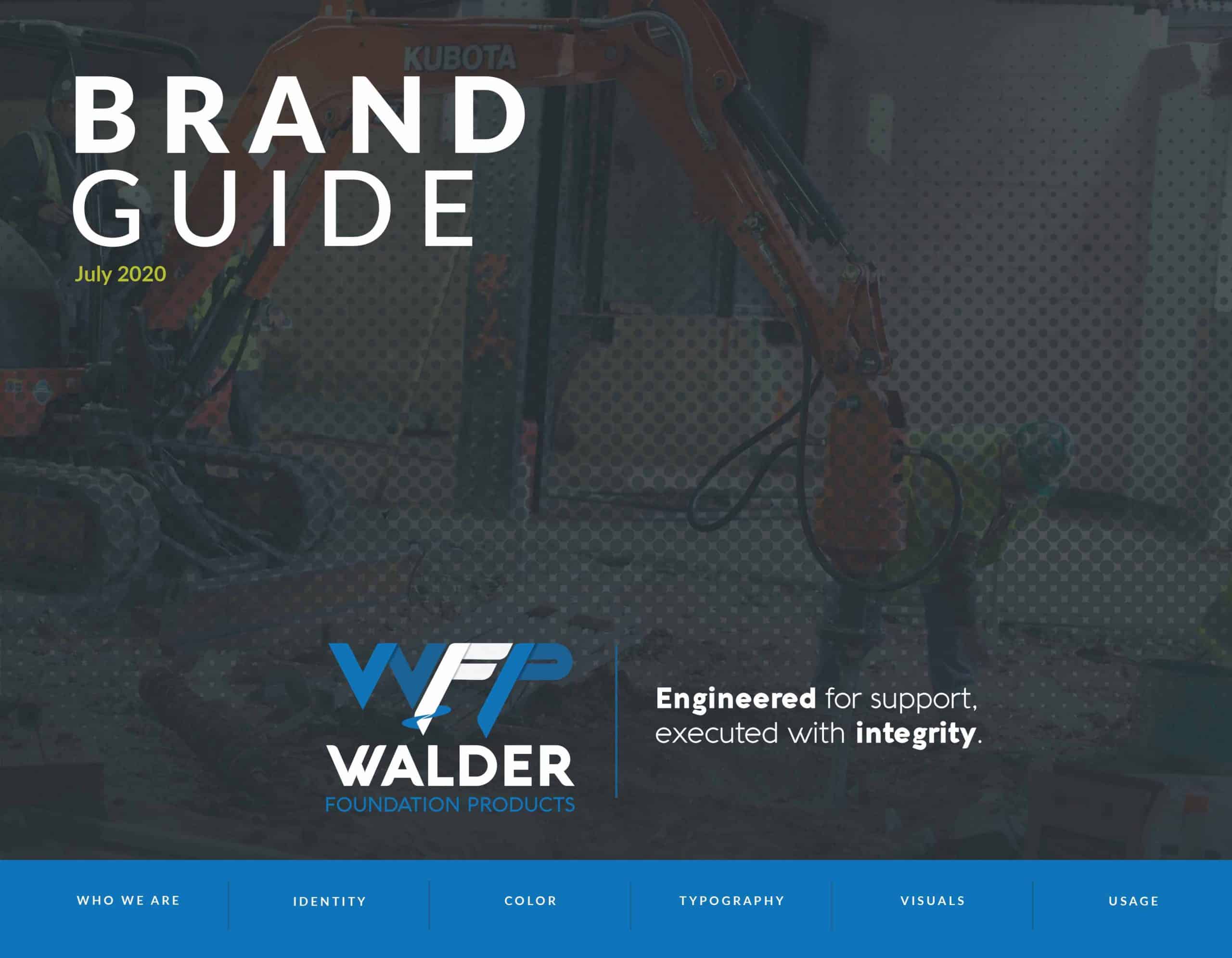 Walder Foundation Products Brand Guide - Cover